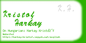 kristof harkay business card
